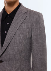 Straight Cut Herringbone Wool Jacket