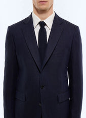 Linen fitted jacket with chevron