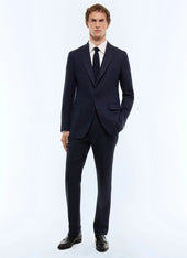 Linen fitted jacket with chevron