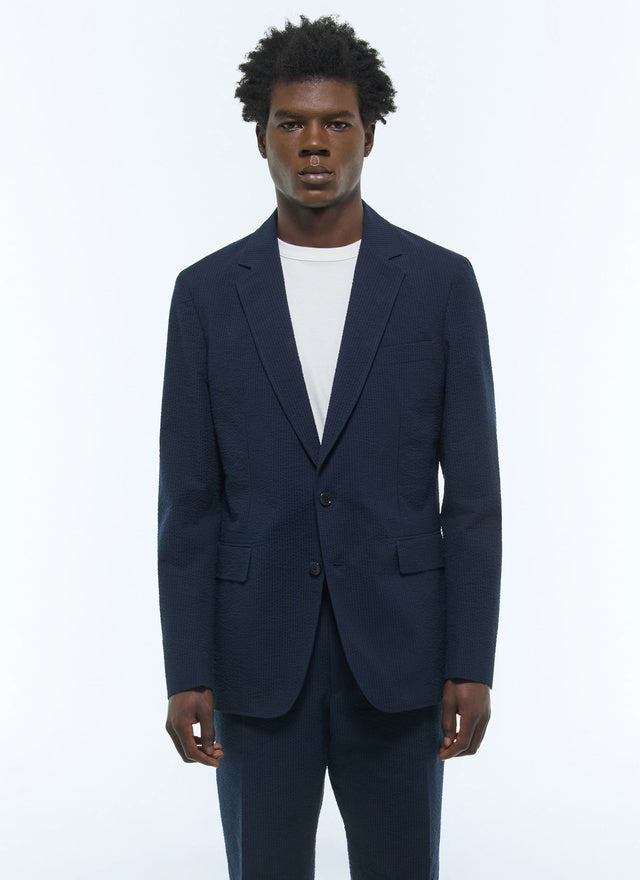 Striped Seersucker Straight Jacket