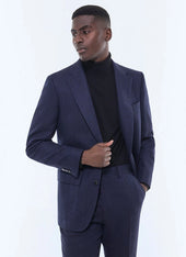 Straight cut herringbone wool jacket
