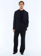 Straight cut wool seersucker jacket