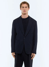 Straight cut wool seersucker jacket