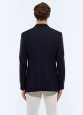 Virgin wool weave fitted jacket