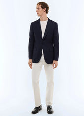 Virgin wool weave fitted jacket