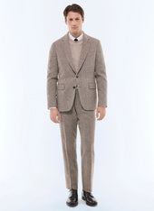 Straight cut herringbone wool jacket
