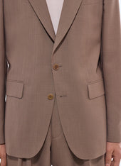Plaid-pattern wool and mohair jacket