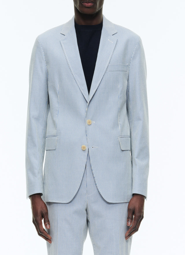 Cotton canvas jacket with stripes