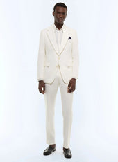 Cotton-linen twill fitted jacket