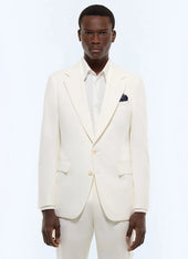Cotton-linen twill fitted jacket