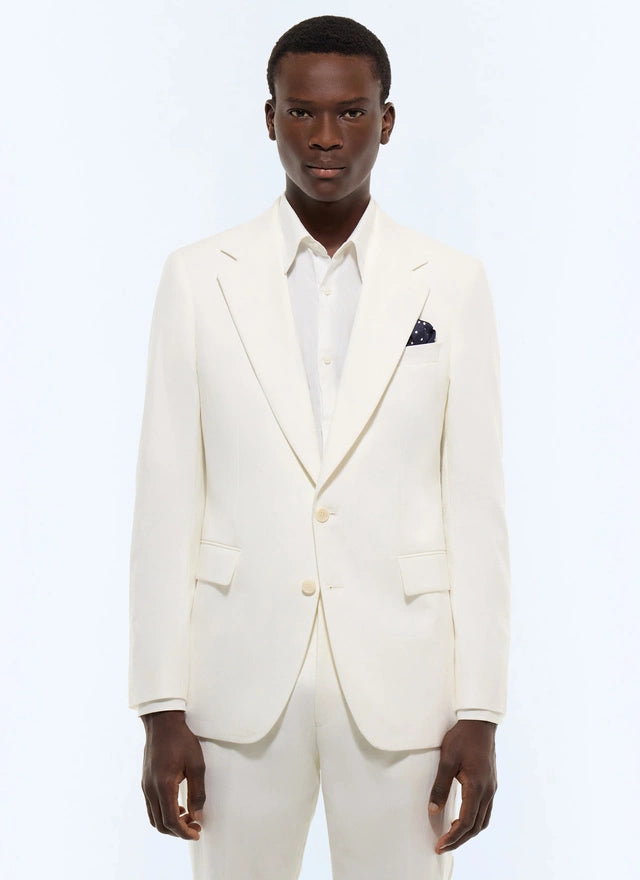 Cotton-linen twill fitted jacket