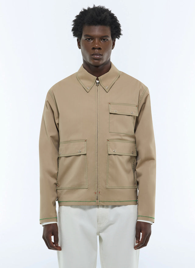 Blended wool canvas jacket