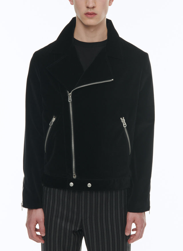 Velvet biker jacket
