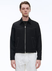 Black wool serge Western jacket