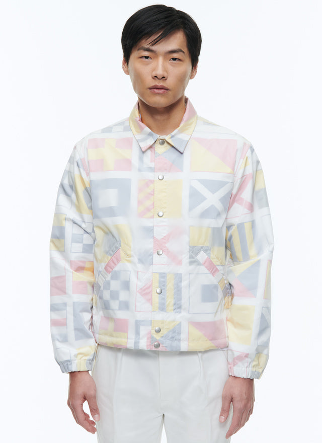Technical canvas flags printed jacket