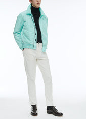 Creased Technical Canvas Fabric Jacket