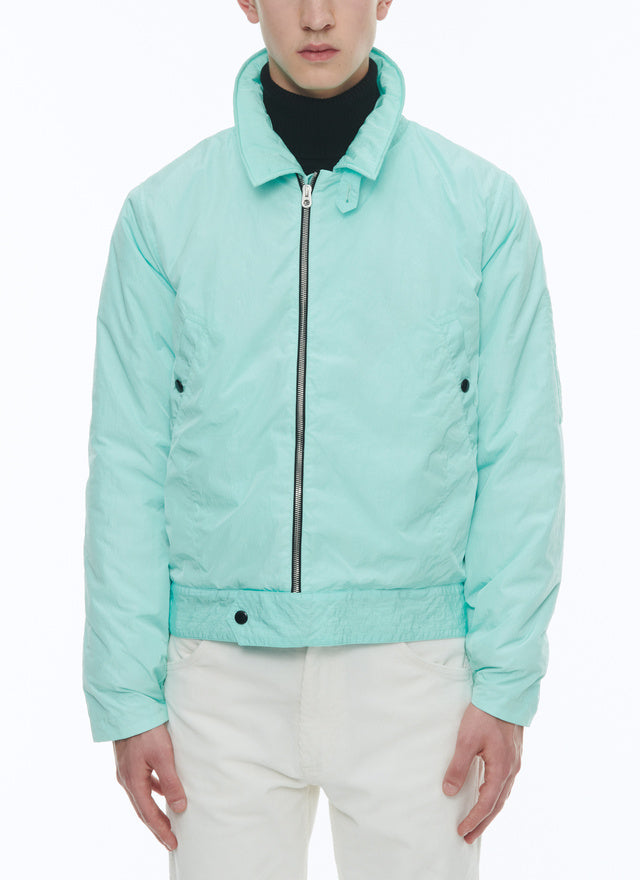 Creased technical canvas fabric jacket