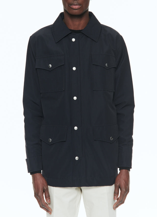 Blue polycotton canvas 4-pocket jacket
