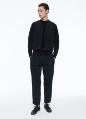 Ottoman Fabric Sleeveless Jacket