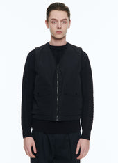 Ottoman Fabric Sleeveless Jacket