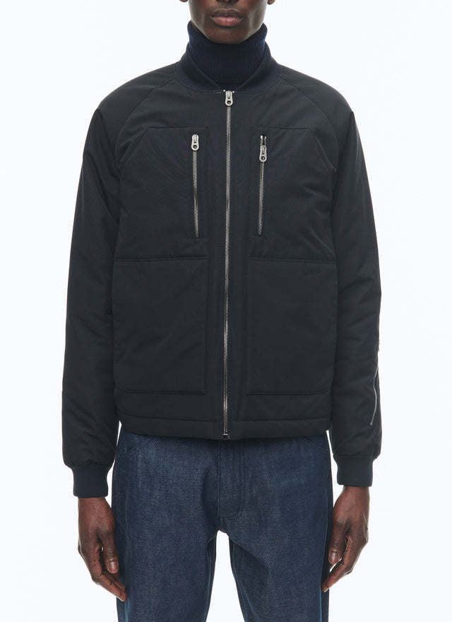 Technical Ottoman Quilted Fabric Jacket