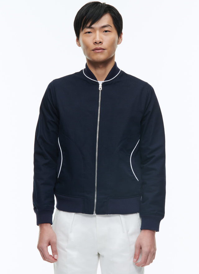 Linen effect cotton canvas jacket