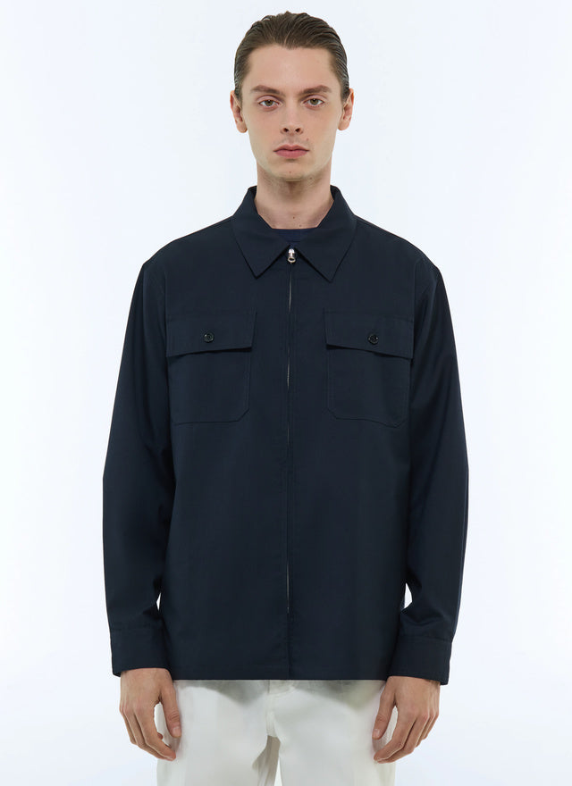Technical twill overshirt