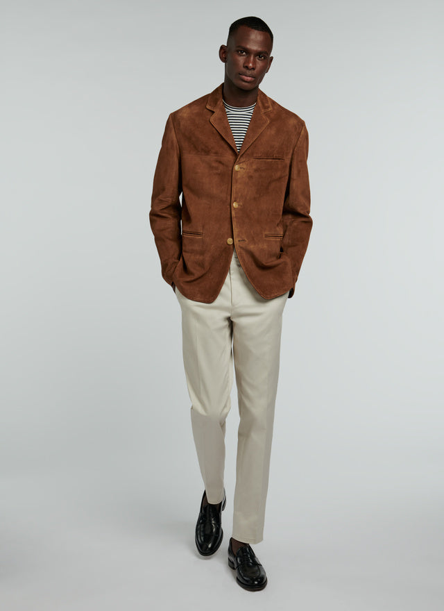 Goat Leather Blazer Jacket