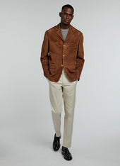 Camel goat leather blazer jacket