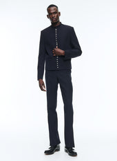 Wool Jacket With Officer Collar