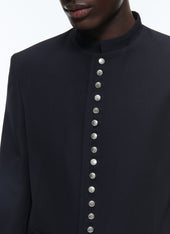 Wool Jacket With Officer Collar