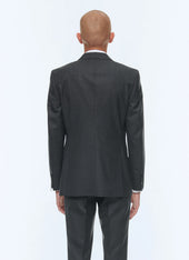End-on-end virgin wool fitted suit jacket