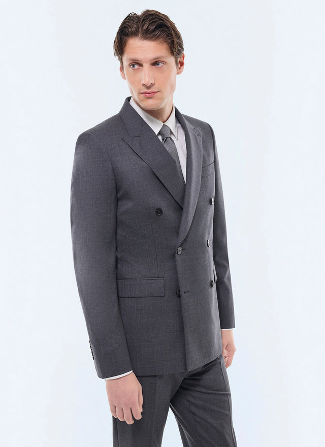 End On End Wool Double Breasted Jacket