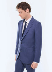 Fitted wool flannel suit jacket