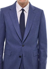 Fitted Wool Flannel Suit Jacket