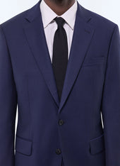 Fitted wool canvas suit jacket