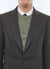 Fitted wool flannel suit jacket
