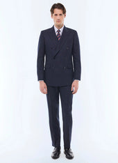 Wool double-breasted suit jacket
