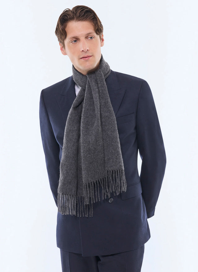 Wool double-breasted suit jacket
