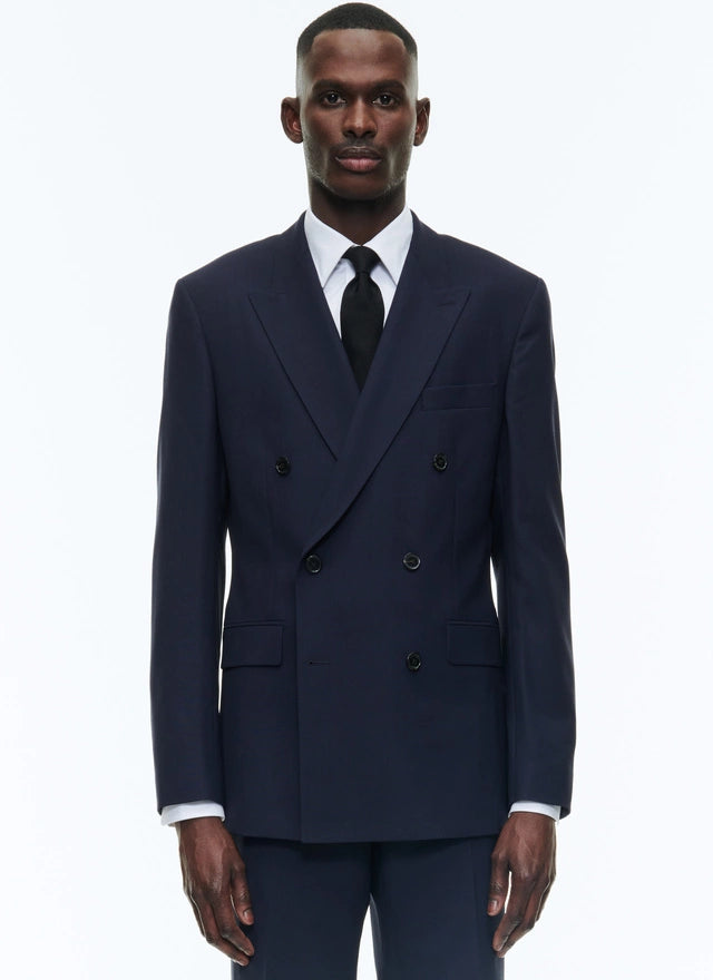 Certified wool double-breasted jacket