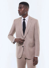 Wool flannel fitted suit jacket