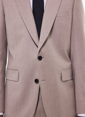 Wool flannel fitted suit jacket