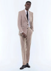 Wool flannel fitted suit jacket