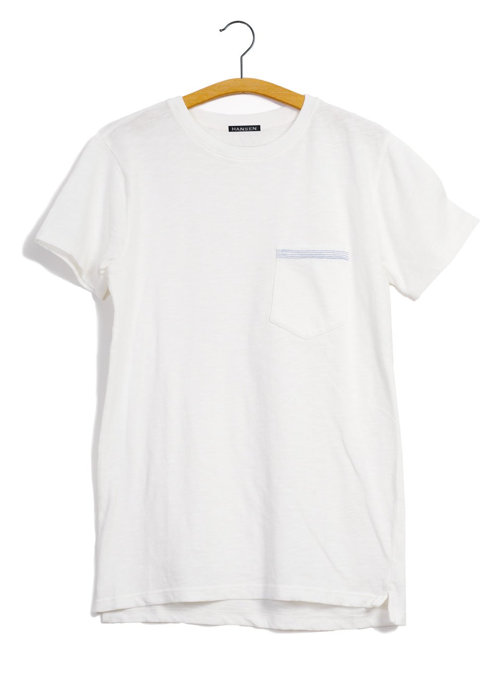JAMES | Crew Neck Pocket T | White