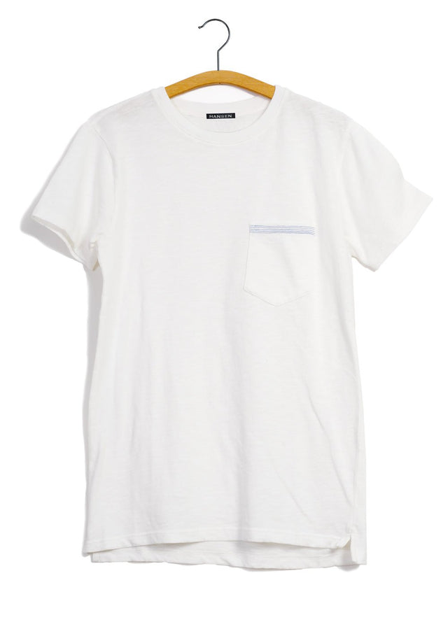 JAMES | Crew Neck Pocket T | White