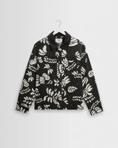 Jay - Black And Ecru Printed Cotton Chore Jacket