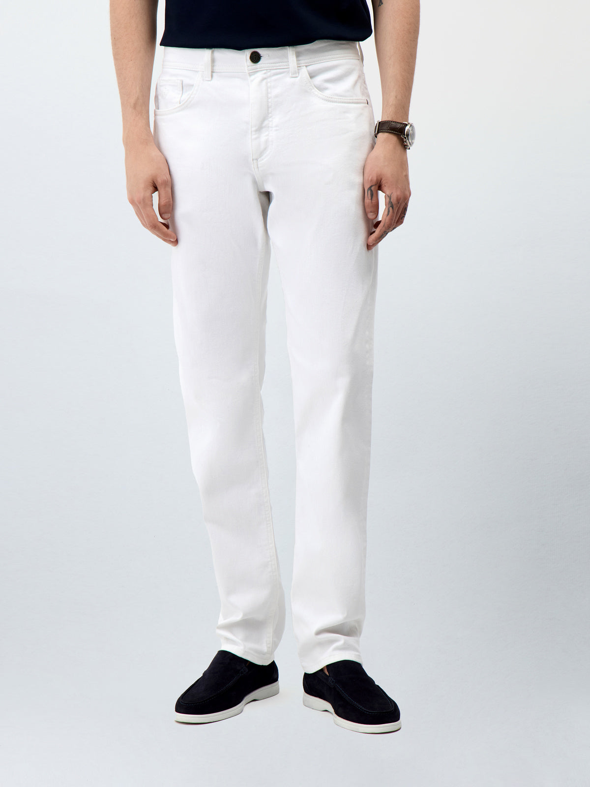 Jean Jack Regular En Coton Stretch Blanc