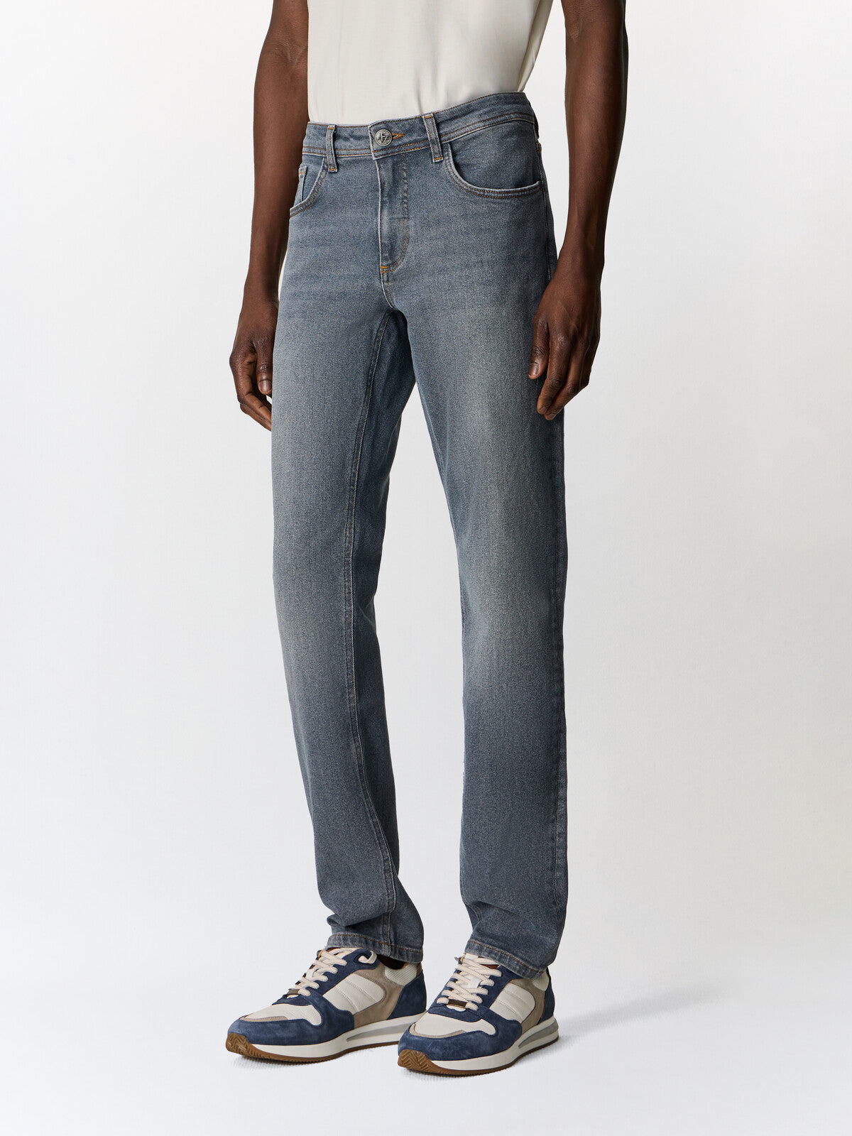 Jean Jody Slim En Coton Stretch Bleu Gris