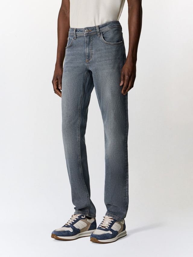 Jean Jody slim en coton stretch bleu gris