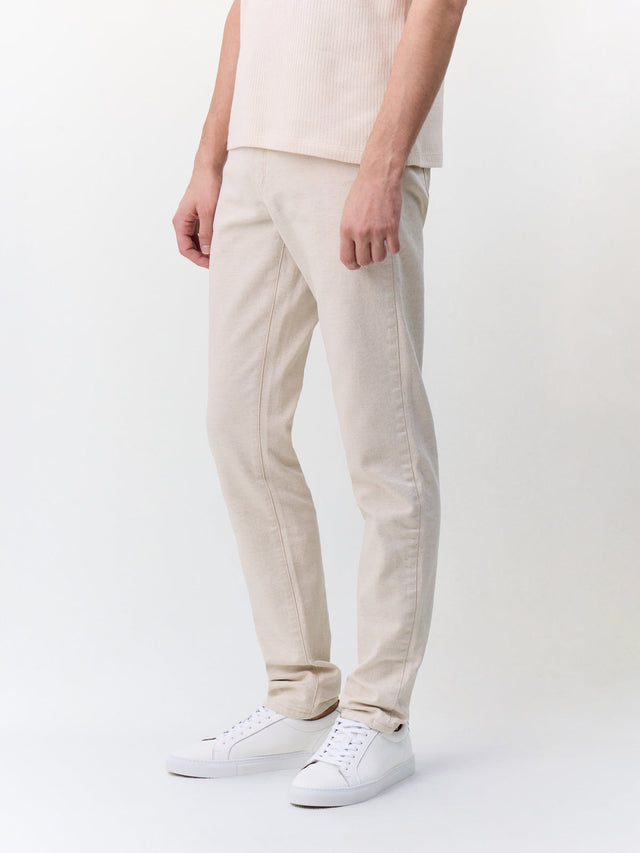 Jean Jody slim en coton stretch beige